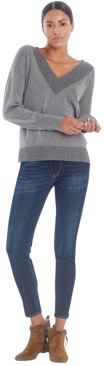 Damesjeans met hoge taille Le Temps des cerises pulp 7/8 N°1 Blauw