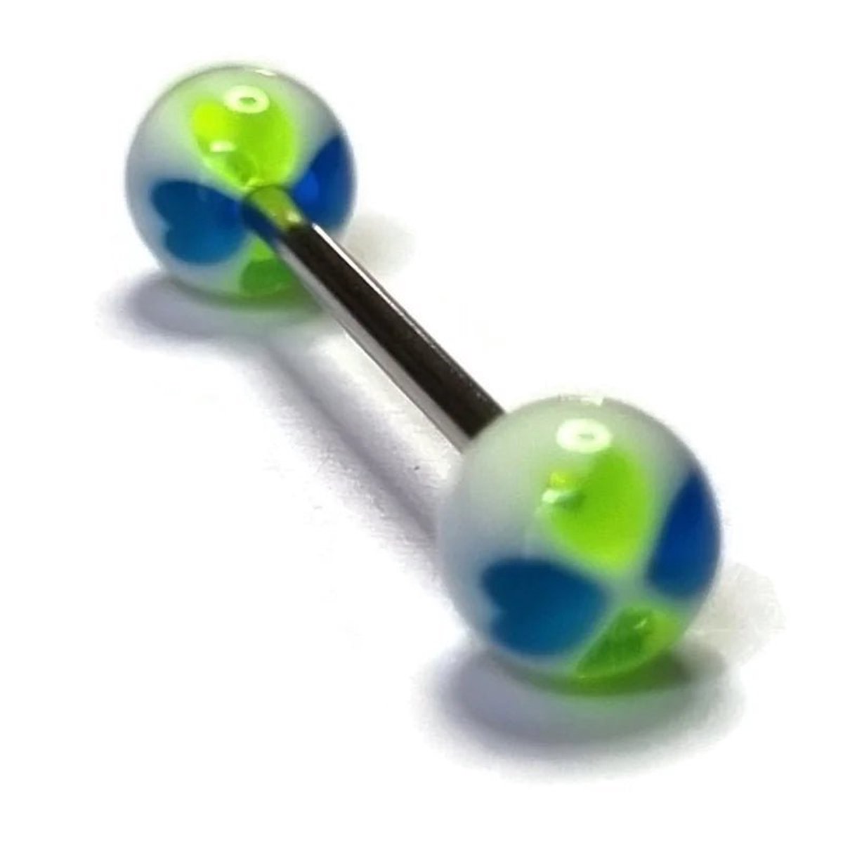 Aramat Jewels | Tongpiercings | Stalen Tongpiercing met Acryl Hartje | | | |6mm | Staal | Volwassenen | Verkleurd niet