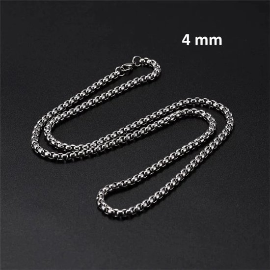 Aramat Jewels-Halskettingen-RVS Hals ketting Jasseron schakel--90cm / 4mm--