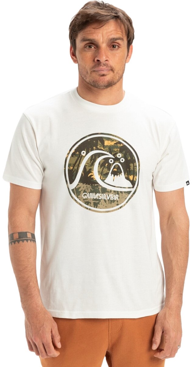 Quiksilver Evo Bubble Wrapped Heren T-shirt Eqyzt08037-wbk0 - Kleur Wit - Maat S