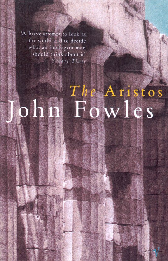 Boekcover van 'The Aristos' door John Fowles. Griekse zuilen op de achtergrond.