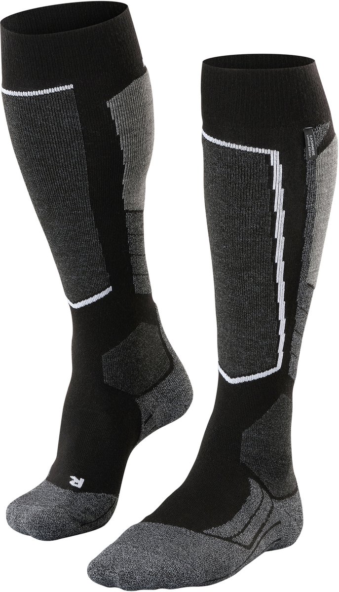 FALKE SK2 warm dik kasjmier functioneel materiaal skisokken heren Zwart