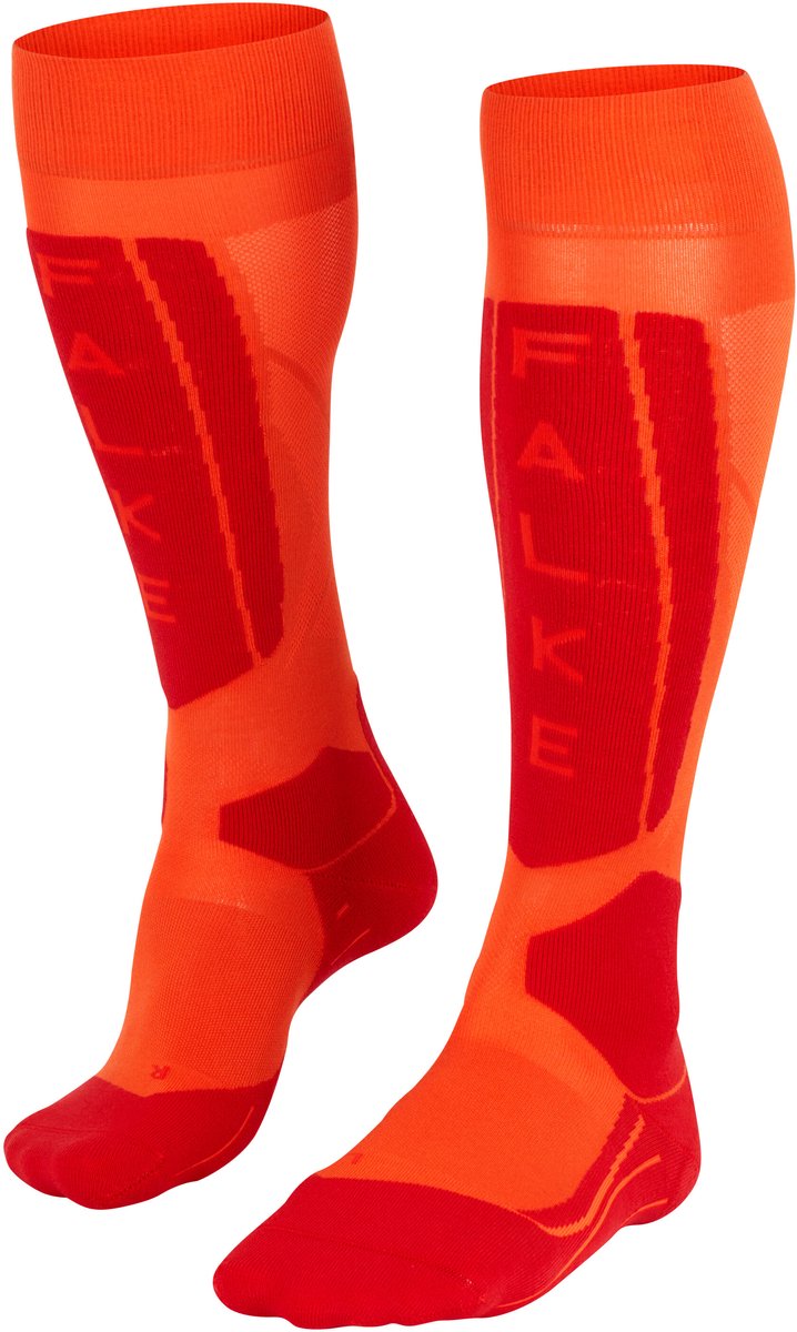 FALKE SK5 warm dun wol functioneel materiaal skisokken dames Oranje
