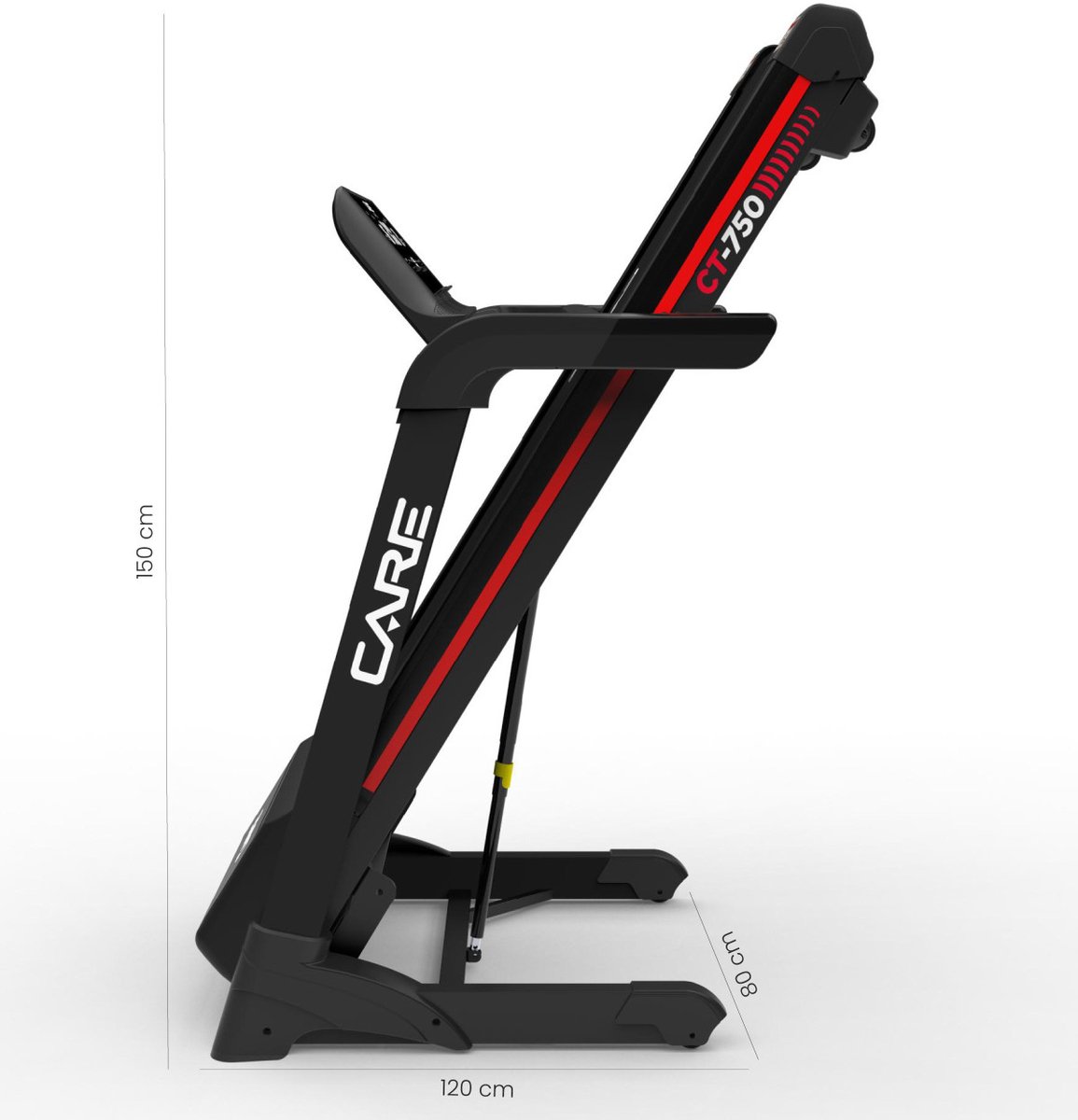 CARE CT-750 - Connected en opvouwbare loopband - Maximale snelheid 20 km/u - 50 programma’s - Gemotoriseerde helling tot max. 10% - Intensief thuisgebruik thumbnail 7