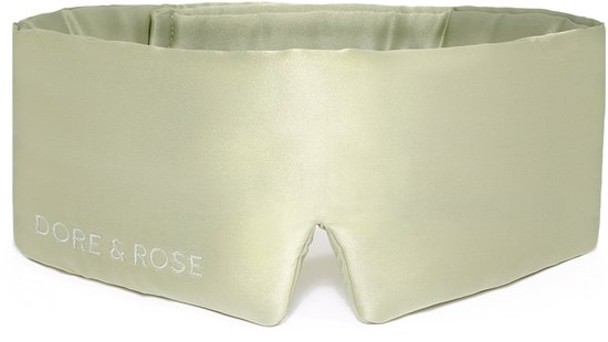 Dore & Rose - Slaapmasker - Oogmasker - Zijden Slaapmasker Voor Mannen en Vrouwen - Deep Sleep Mask - Eye Mask - Verduisterend - Wallen - Groen - Nº 29 Joie de Vivre