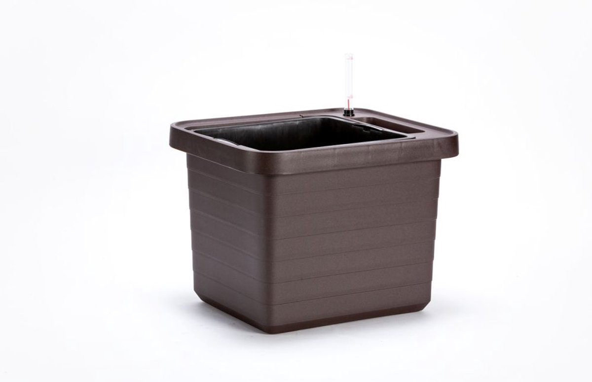 Plastia Berberis Uno Zelfbewaterende Bloembak – Chocolate – 18 L Substraat – 9 L Waterreservoir