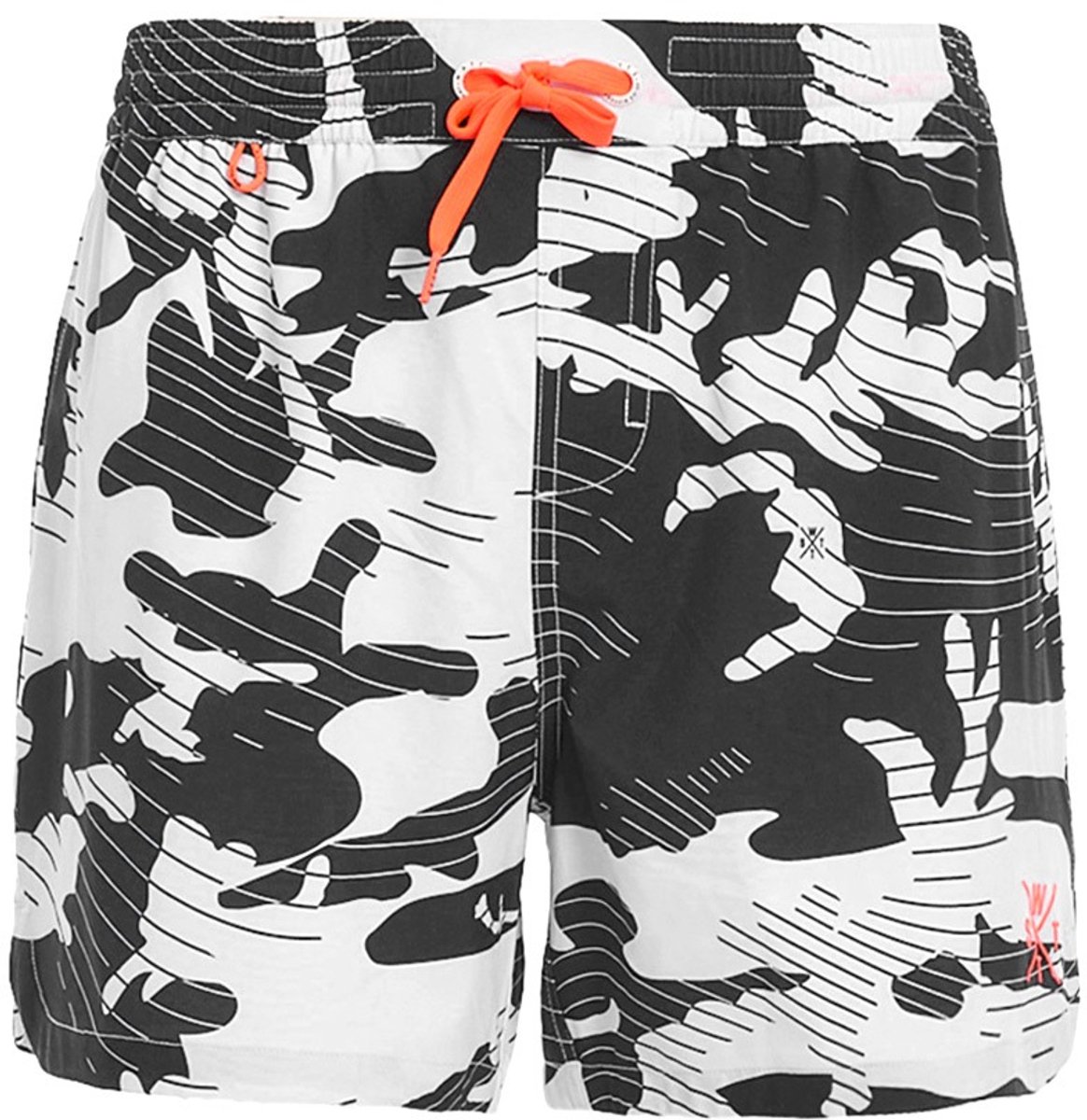 WATTS heren zwemshort camo zwart & wit
