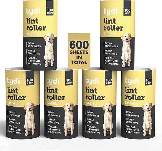 YabeePet 4-Pack Pluisroller Navullingen – 6,3 Inch Breed, 90 Vellen Per Rol (360 Vellen Totaal) – Extra Plakkerig Voor Haren En Stof