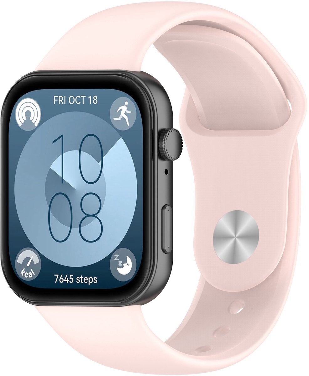 By Qubix - Siliconen sportband - Lichtroze - geschikt voor Huawei Watch Fit 3 / Fit 4