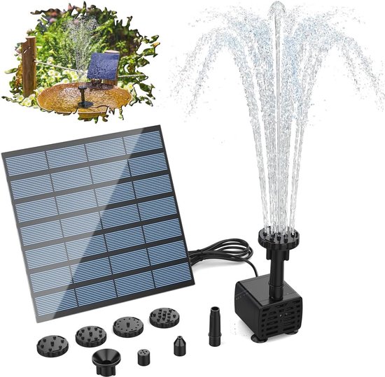 TopinCN Solar pomp, landschap, fontein, waterpomp, fontein, voor vijver, tuin, zwembad, vistank