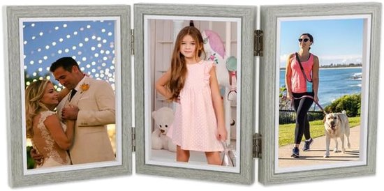 Ehuihuan Meervoudige fotolijst, inklapbare fotolijst, houten frame, 3