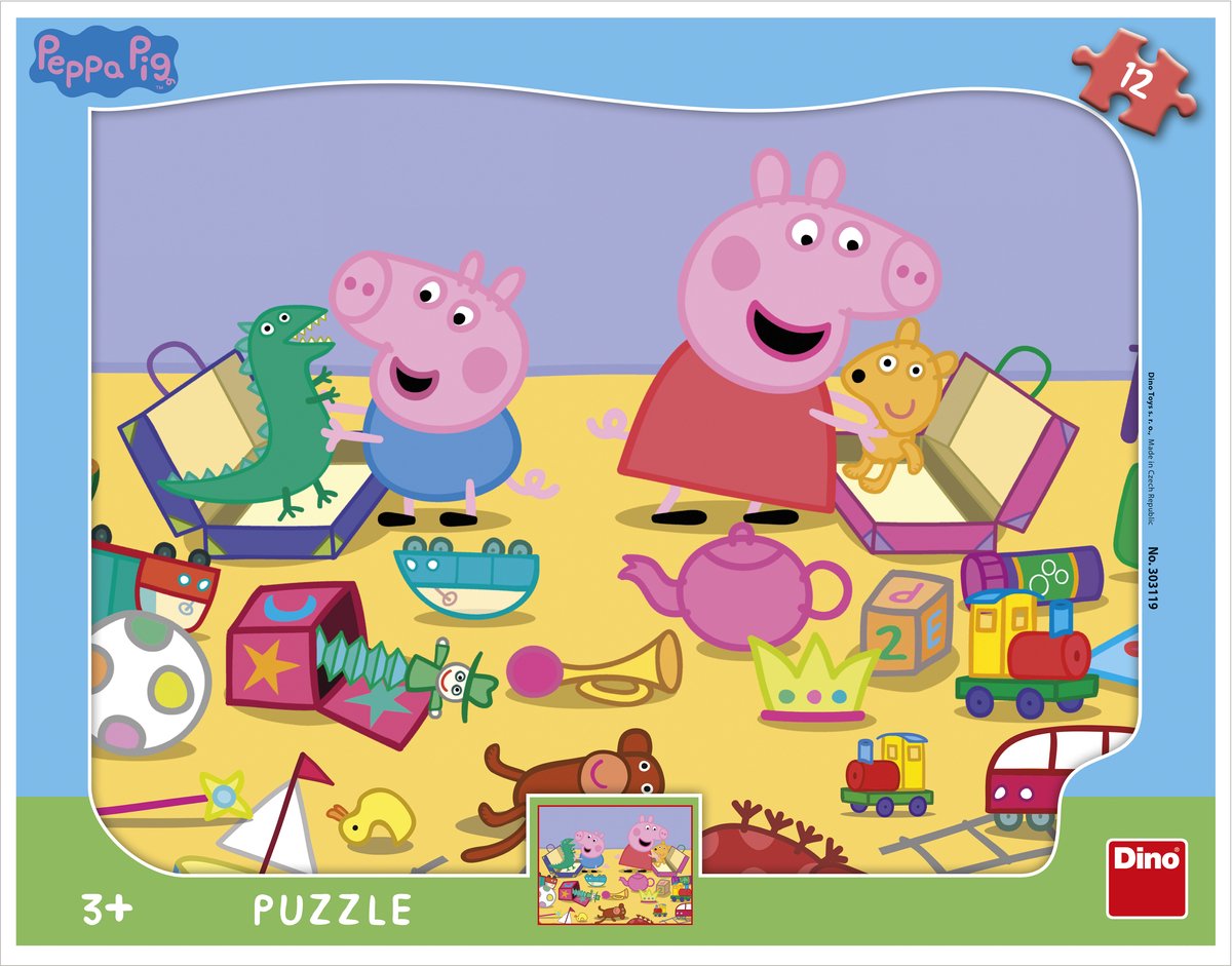 Peppa Pig Puzzel met Lijst 12 Stukjes voor Kinderen