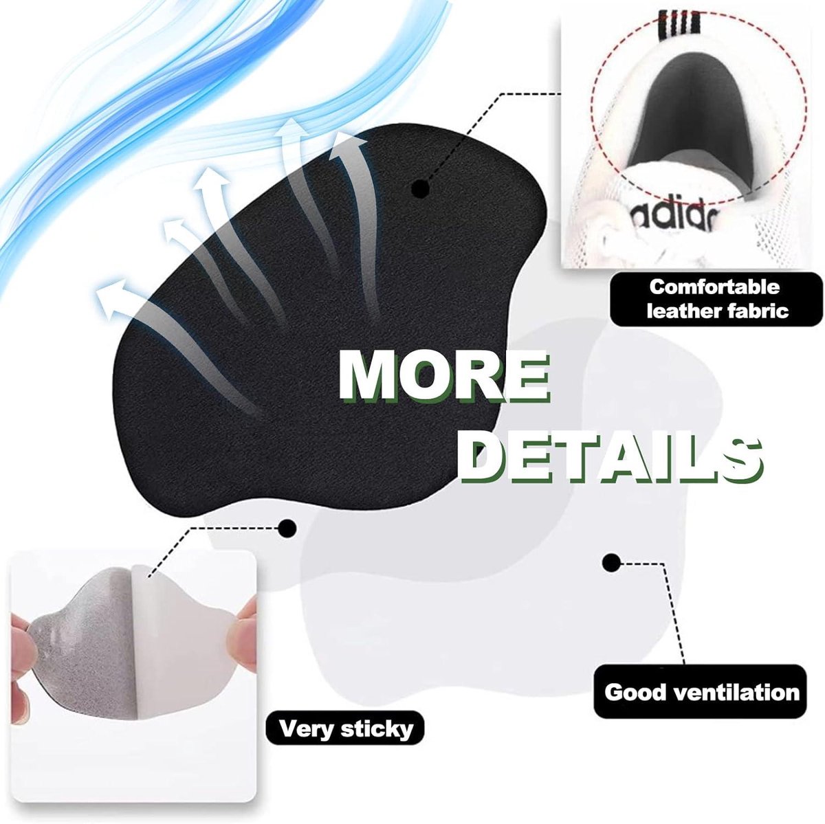28 Paires De Coussinets De Talon Autocollants - 4 Couleurs (noir, Blanc, Chair, Gris) | Protection Talon Chaussure, Anti-ampoule