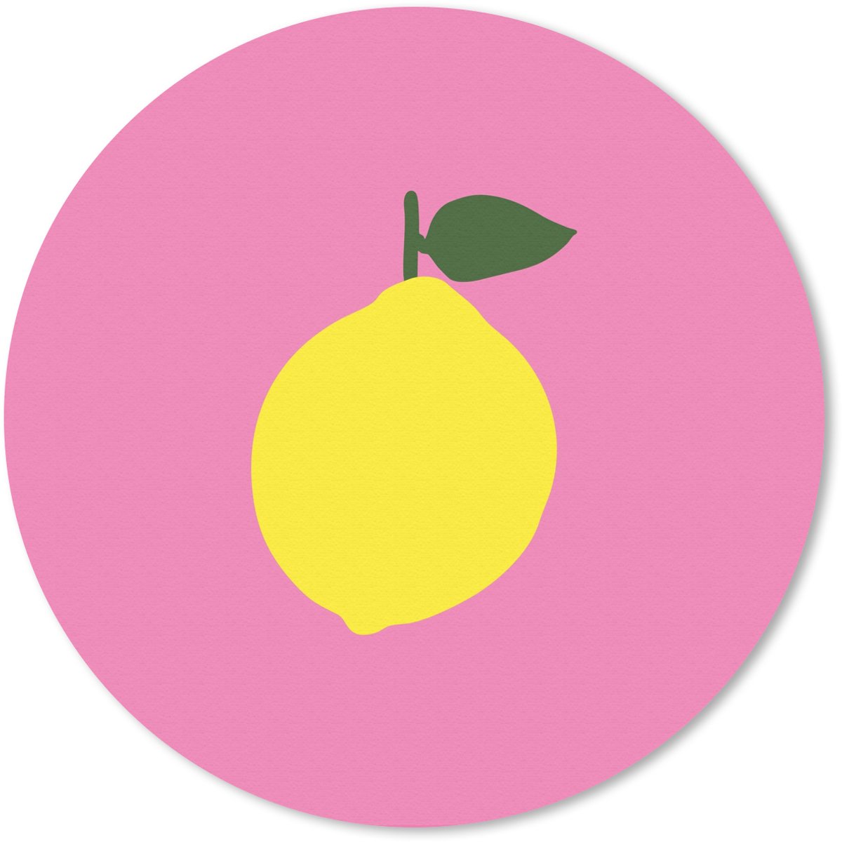 Muismat rond 20x20 cm - Mousepad Citroen - Geel - Fris - Ronde muismatten