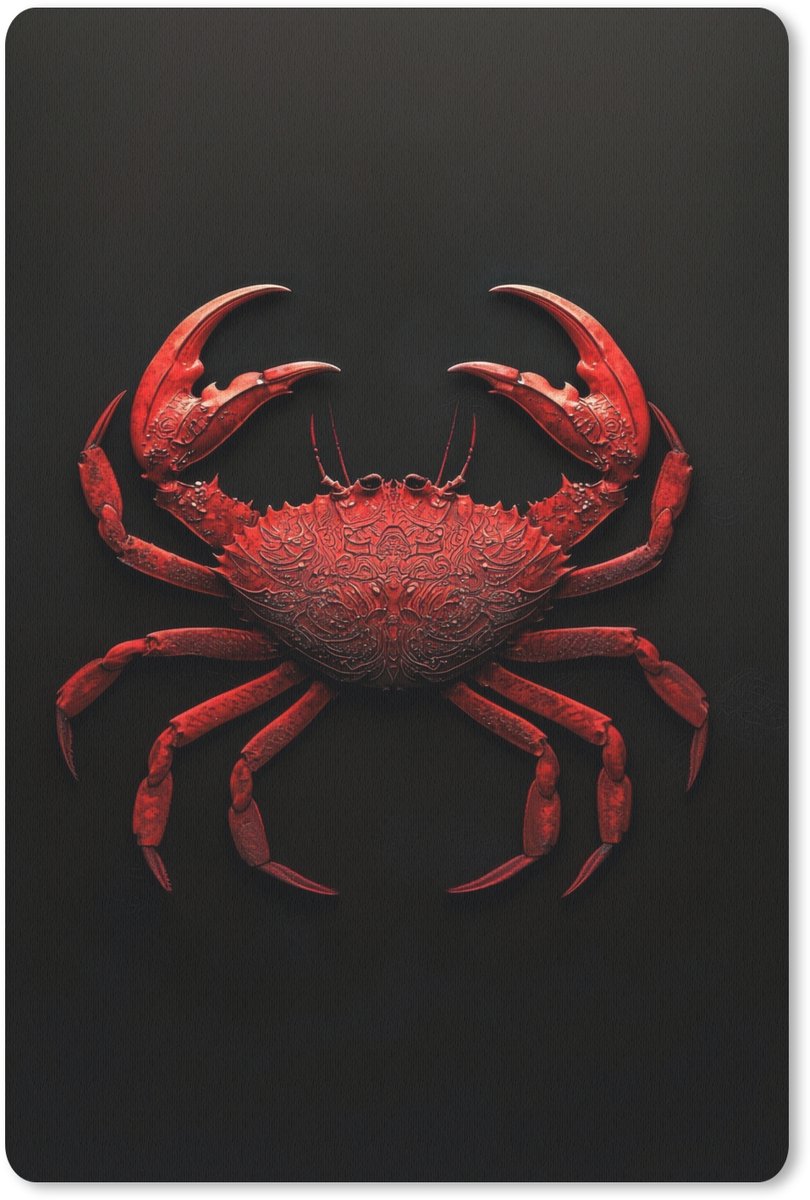 Muismat 18x27 cm - Mousepad Krab - Rood - Vissen - Schaaldieren - Muismatten