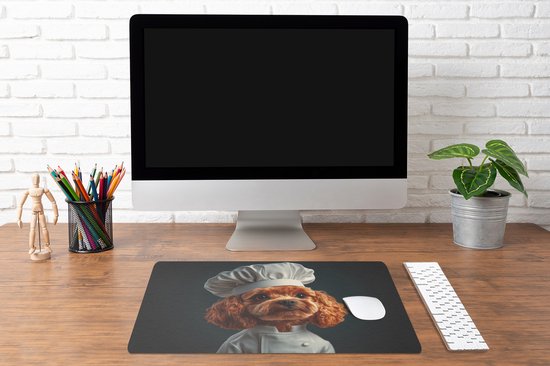 Sous-main 60x40 cm - Tapis de souris Marron - Kok - Chien - Sous-main XL - Protection sous-main - Tapis de souris Ordinateur