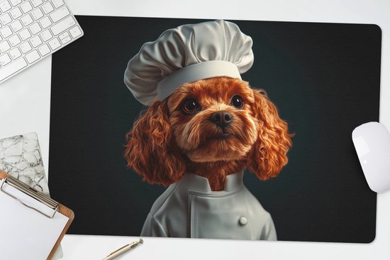 Sous-main 60x40 cm - Tapis de souris Marron - Kok - Chien - Sous-main XL - Protection sous-main - Tapis de souris Ordinateur