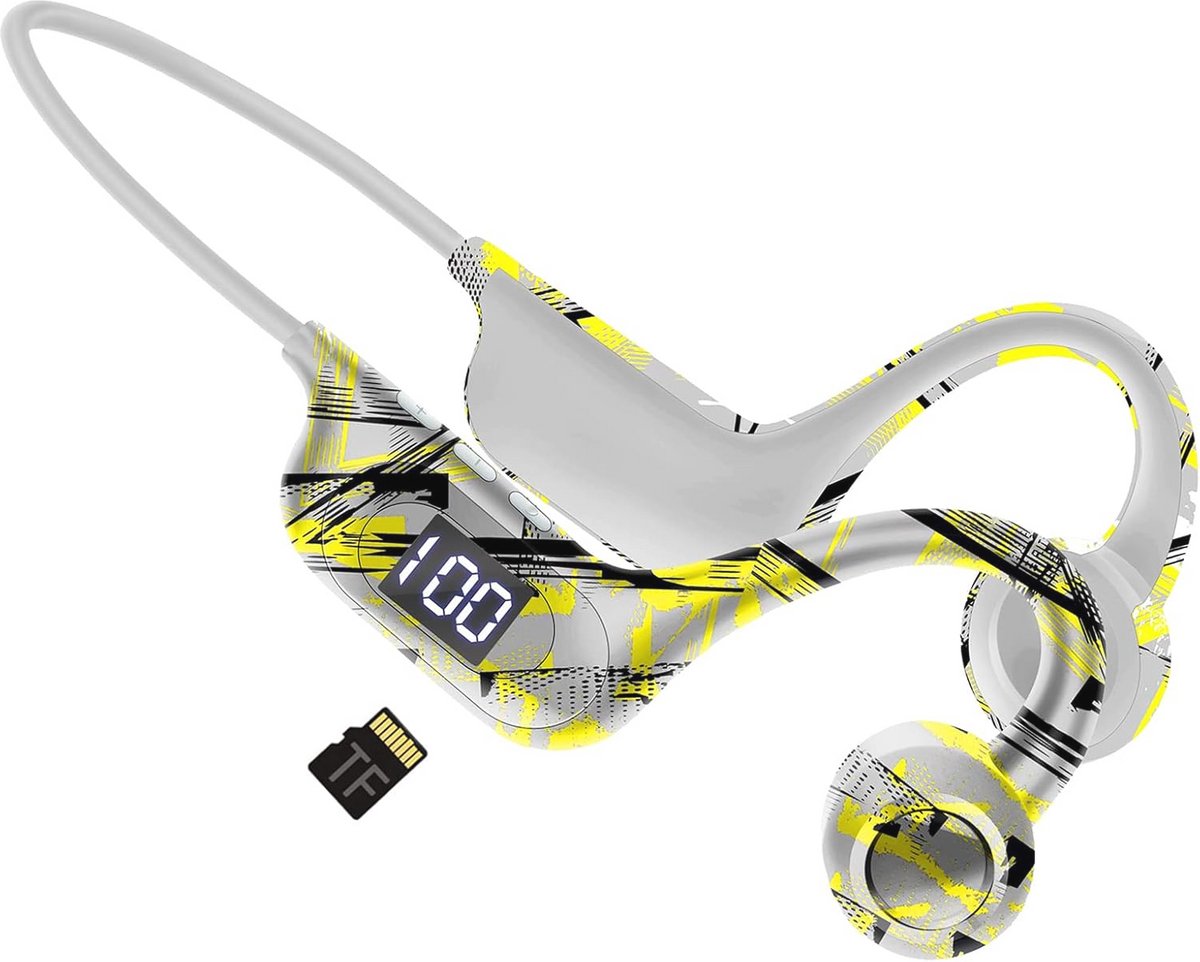 Open Oor Bluetooth Hoofdtelefoon voor Sport en Buitensporten - Zweetvrije Oortelefoon met Microfoon en Power Display