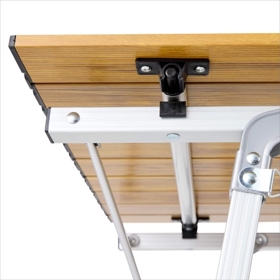 AREBOS campingtafel 90 x 51,5 cm roltafel aluminium klaptafel outdoor bruin van AREBOS — afbeelding 3