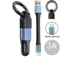 Ainy - Mini Lightning kabel USB A sleutelhanger | Gadgets Keychain tool | Geschikt voor iphone 14 pro max of ouder | Auto sleutelhangers voor volwassenen | Oplaadkabel voor powerbank of apple telefoon oplader | Snellader adapter