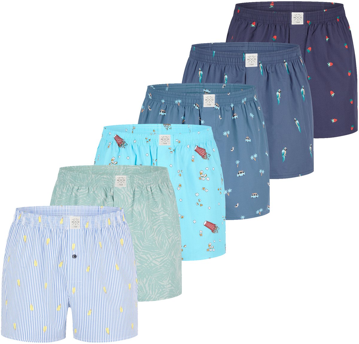 MG-1 Wijde Kinder Boxershorts Jongens 6-Pack D525K - Maat 176