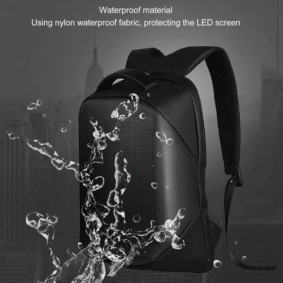 Motorfiets LED rugzak, waterdichte LED Knight rugzak met programmeerbaar scherm, Hard Shell Laptop Riding Backpack Helmtas voor reizen Camping Fietsen Carbon Fiber