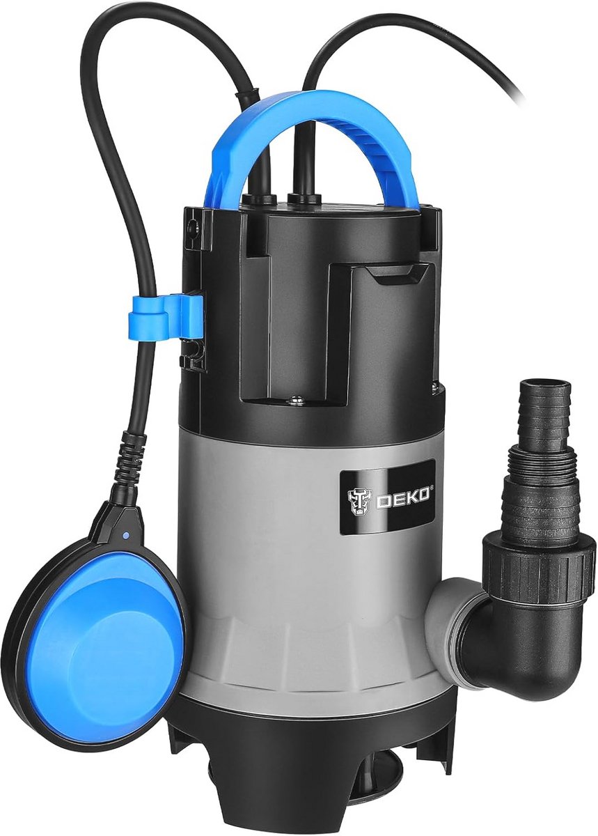 Dompelpomp 750W voor zwembad en tuin - 14000L/H, automatische vlotterschakelaar en lange kabel