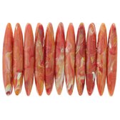 Behave® Armband oranje met lange platte kralen 17 cm