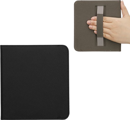 kwmobile flip cover geschikt voor Kobo Libra Colour - Case met magnetische sluiting en handvat - Hoes voor e-reader in zwart - design — afbeelding 5