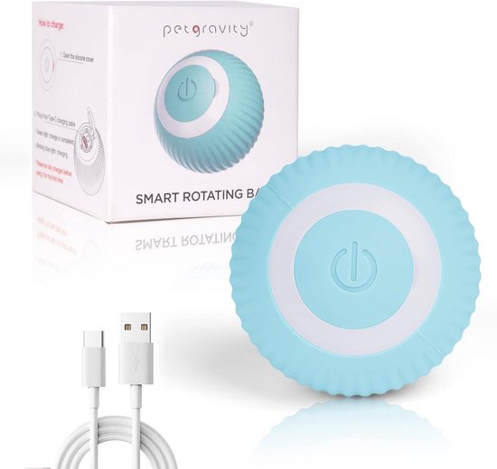 Sprifityy Interactief kattenbal, speelgoed, elektrisch kattenspeelgoed, 360 graden bal, automatische modellering kattenbal met touw, slimme kattenbal, rollende bal, USB-oplaadbaar voor katten