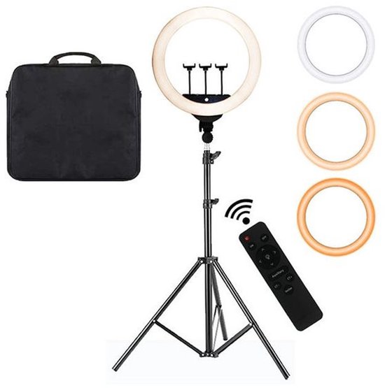 LuminexPro® 18" (45cm) LED Ringlamp met Statief van 2m (verstelbaar)