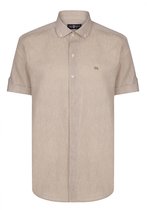 Jimmy Sanders Linnen Katoen Blend Shirt - Overhemd Heren Beige - S