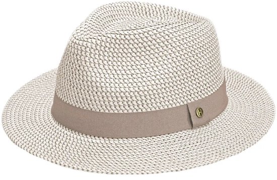 Lionel Trilby Femme Homme Fedora UV Sun Hat UPF50+ Taille : 58cm réglable - Couleur : Beige/ Wit
