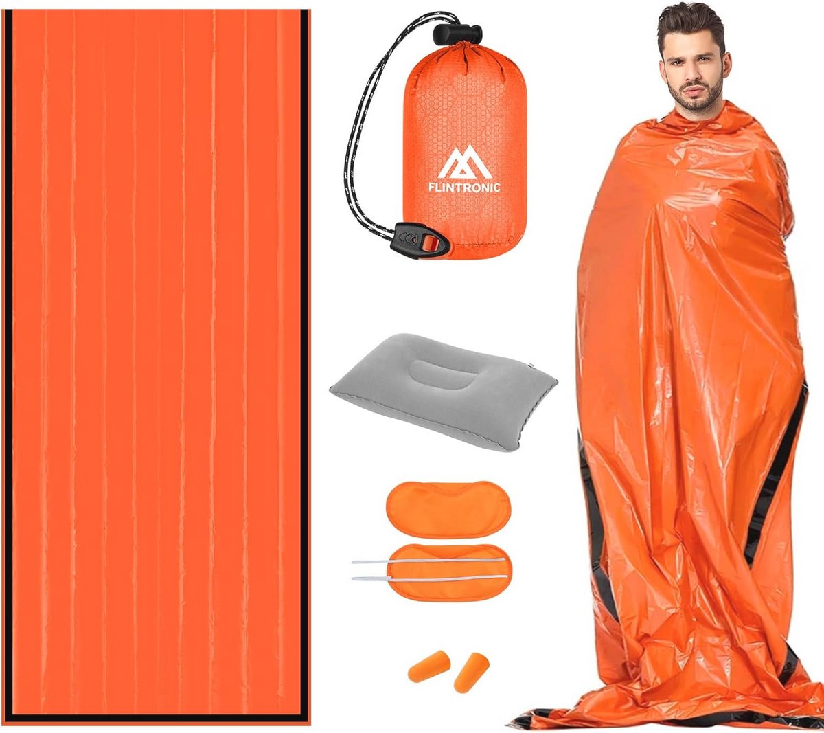 Noodslaapzak voor Outdoor Activiteiten - Waterdicht & Hittebestendig Bivakzak