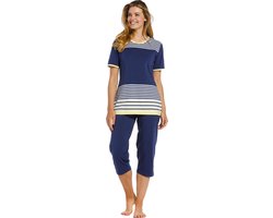 Pastunette dames shortama 3/4 broek Monica  - 58  - Blauw