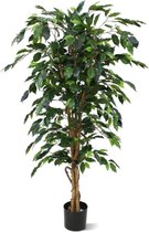 Maxifleur kunstplanten - Kunst Ficus Benjamini - Kunstboom - 150 cm - Niet van echt te onderscheiden!