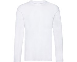 Fruit Of The Loom Heren Originele T-shirt Lange Mouwen (Wit)