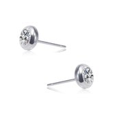 Aramat jewels ® - Aramat jewels-oorbellen-zirkonia- zweerknopjes-transparant- chirurgisch staal- 6mm-zilverkleurig