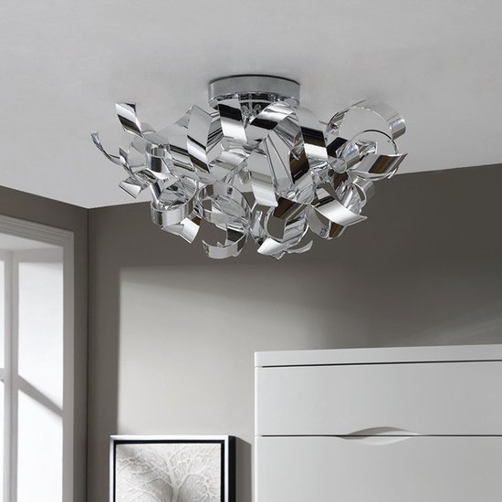 Lindby - plafondlamp - 3 lichts - metaal, kunststof - H: 26 cm - E14 -  chroom | bol.com