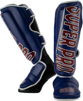 Super Pro Combat Gear Scheenbeschermers Challenger Blauw/Rood/Wit Large