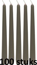 100 stuks taupe dinerkaarsen 245/23 (8 uur)