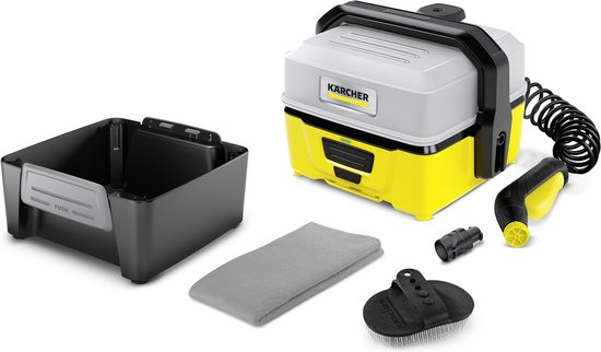 Kärcher mobiele drukreiniger OC3 Pet met accu, waterreservoir 4L, zachte reiniging huisdieren, outdoor gebruik