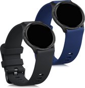 kwmobile 2x armband voor Garmin Venu 2 - Bandjes voor fitnesstracker in zwart / donkerblauw