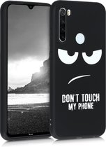 kwmobile telefoonhoesje compatibel met Xiaomi Redmi Note 8T - Hoesje voor smartphone in wit / zwart - Don't Touch My Phone design