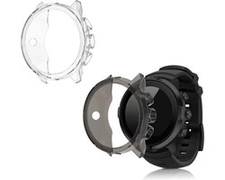 kwmobile 2x Hoes voor geschikt voor Suunto 9 / 9 Baro / Spartan Sport Wrist HR - Siliconenhoes voor sporthorloge transparant / zwart / transparant