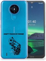 Telefoonhoesje Nokia 1.4 Back Cover Siliconen Hoesje Transparant Gun Don't Touch My Phone