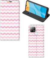 Hoesje ontwerpen OPPO A15 Smart Cover Waves Roze