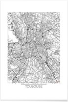 JUNIQE - Poster Toulouse - minimalistische stadskaart -40x60 /Wit &
