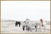 JUNIQE - Poster met kunststof lijst Wild and Free Horses 1 -40x60