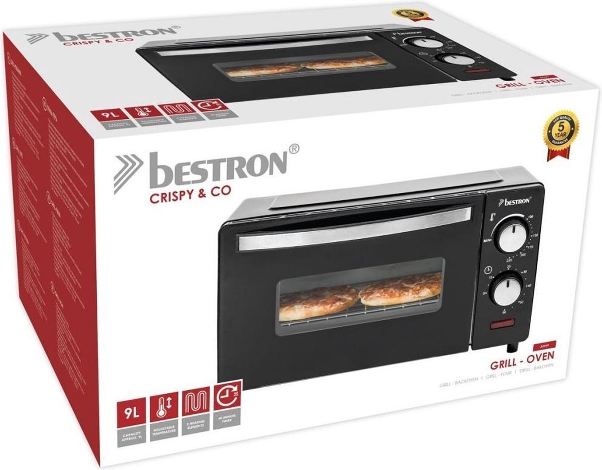 Bestron Mini Oven met 9L volume, inlcusief Grillrooster &... | bol.com